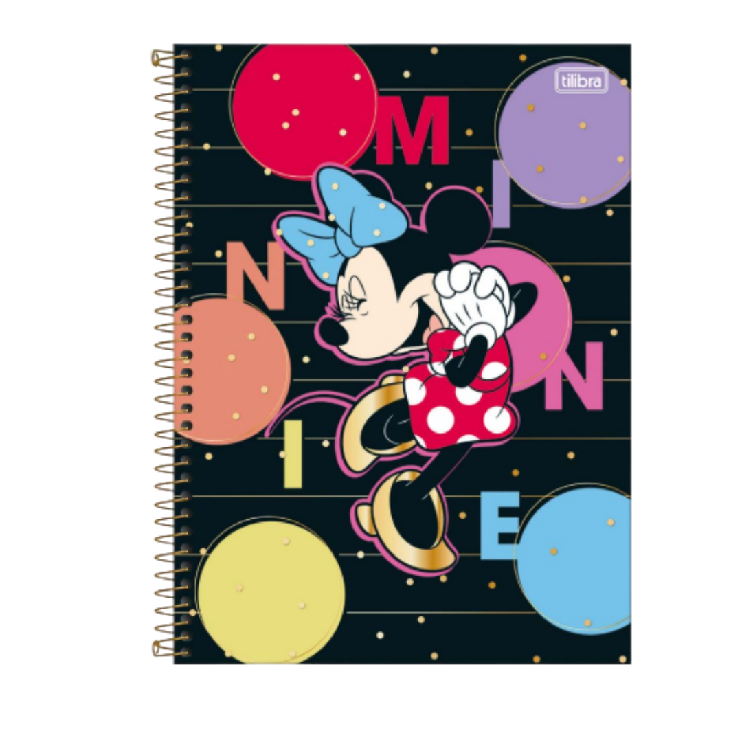CADERNO ESPIRAL CAPA DURA UNIVERSITARIO MINNIE 1 MATERIA 80 FOLHAS- LILLA PAPER (7)